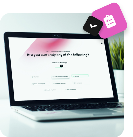 Quizzes on a laptop